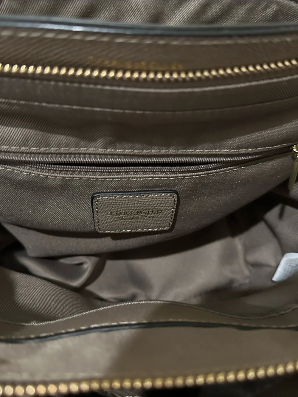 Structured Taupe Leather Tote Bag - Women's Handbag